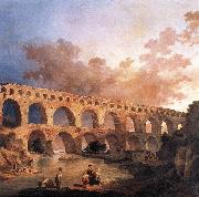 ROBERT, Hubert The Pont du Gard AF oil painting